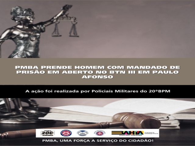 POLICIA MILITAR PRENDE HOMEM COM MANDADO DE PRISÃO EM ABERTO NO BTN III EM PAULO AFONSO
