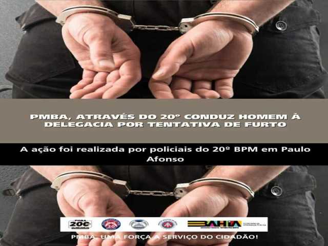 POLICIA MILITAR CONDUZ HOMEM À DELEGACIA POR TENTATIVA DE FURTO