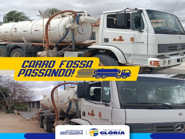 Prefeitura de Glória segue cronograma de esgotamento com o carro fossa na zona rural