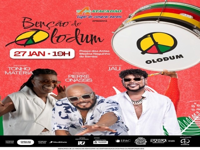 Jau, Pierre Onassis e Tonho Matéria participam da Benção do Olodum no Pelourinho