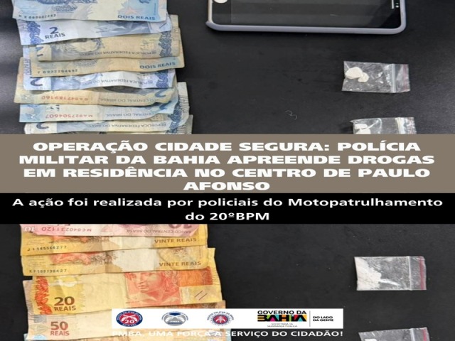 OPERAÇÃO CIDADE SEGURA: PMBA APREENDE DROGAS NO CENTRO