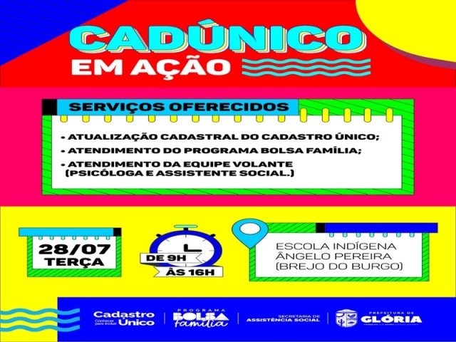 CadÚnico em Ação leva serviços de assistência social ao Brejo do Burgo