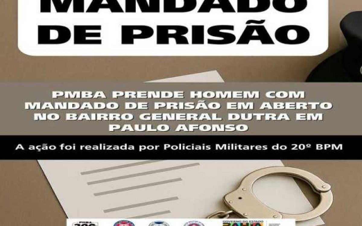 POLICIA MILITAR PRENDE HOMEM COM MANDADO DE PRISÃO EM ABERTO NO BAIRRO GENERAL DUTRA EM PAULO AFONSO