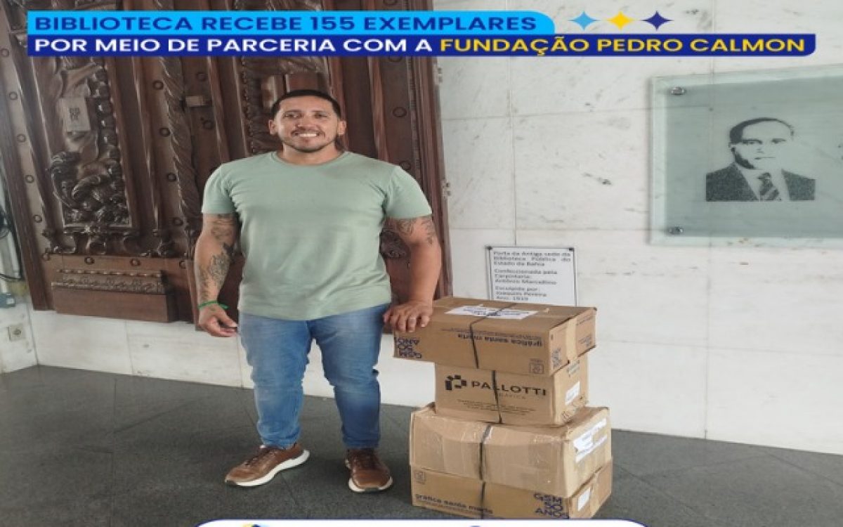 Prefeitura de Glória fortalece acervo da Biblioteca Municipal com doação de 155 livros da Fundação Pedro Calmon