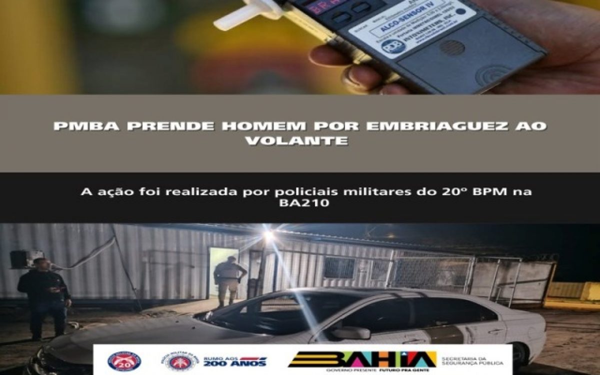 POLICIA MILITAR PRENDE HOMEM POR DIRIGIR EMBRIAGADO EM PAULO AFONSO