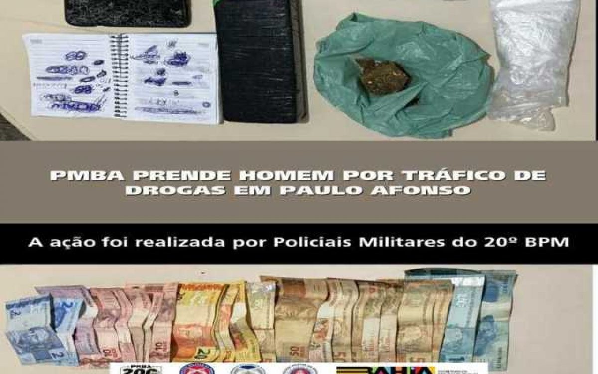 POLICIA MILITAR PRENDE HOMEM POR TRÁFICO DE DROGAS EM PAULO AFONSO