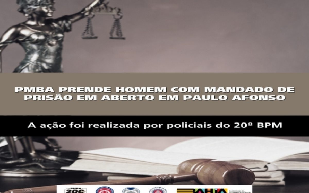 POLICIA MILITAR PRENDE HOMEM COM MANDADO DE PRISÃO EM ABERTO EM PAULO AFONSO