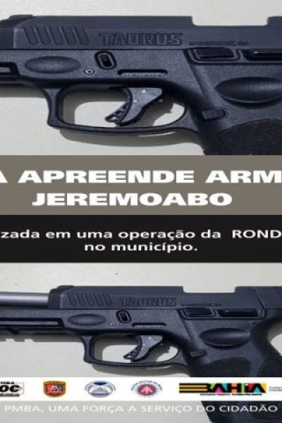 POLICIA MILITAR APREENDE ARMA EM JEREMOABO