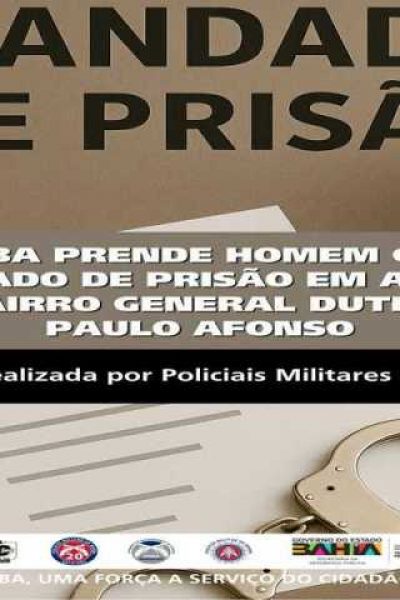 POLICIA MILITAR PRENDE HOMEM COM MANDADO DE PRISÃO EM ABERTO NO BAIRRO GENERAL DUTRA EM PAULO AFONSO