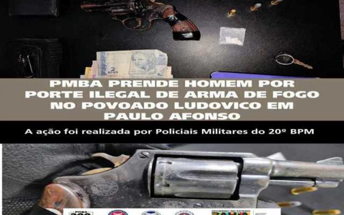 POLICIA MILITAR PRENDE HOMEM POR PORTE ILEGAL DE ARMA DE FOGO NO POVOADO LUDOVICO EM PAULO AFONSO