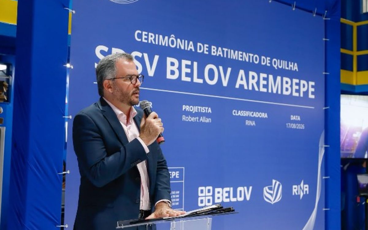Batimento de quilha da embarcação “SDSV Arembepe” marca nova fase de investimentos no setor naval da Bahia