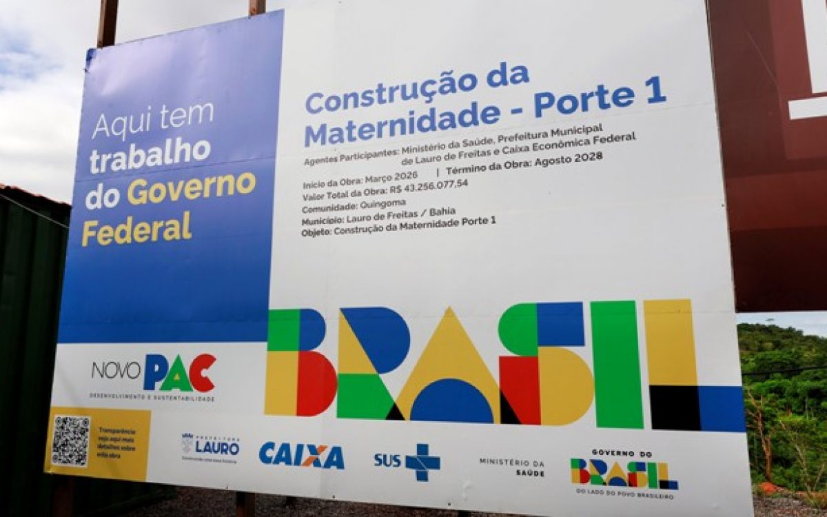 Governador, ministro da Saúde e prefeita assinaram ordem de serviço para nova Maternidade de Lauro de Freitas