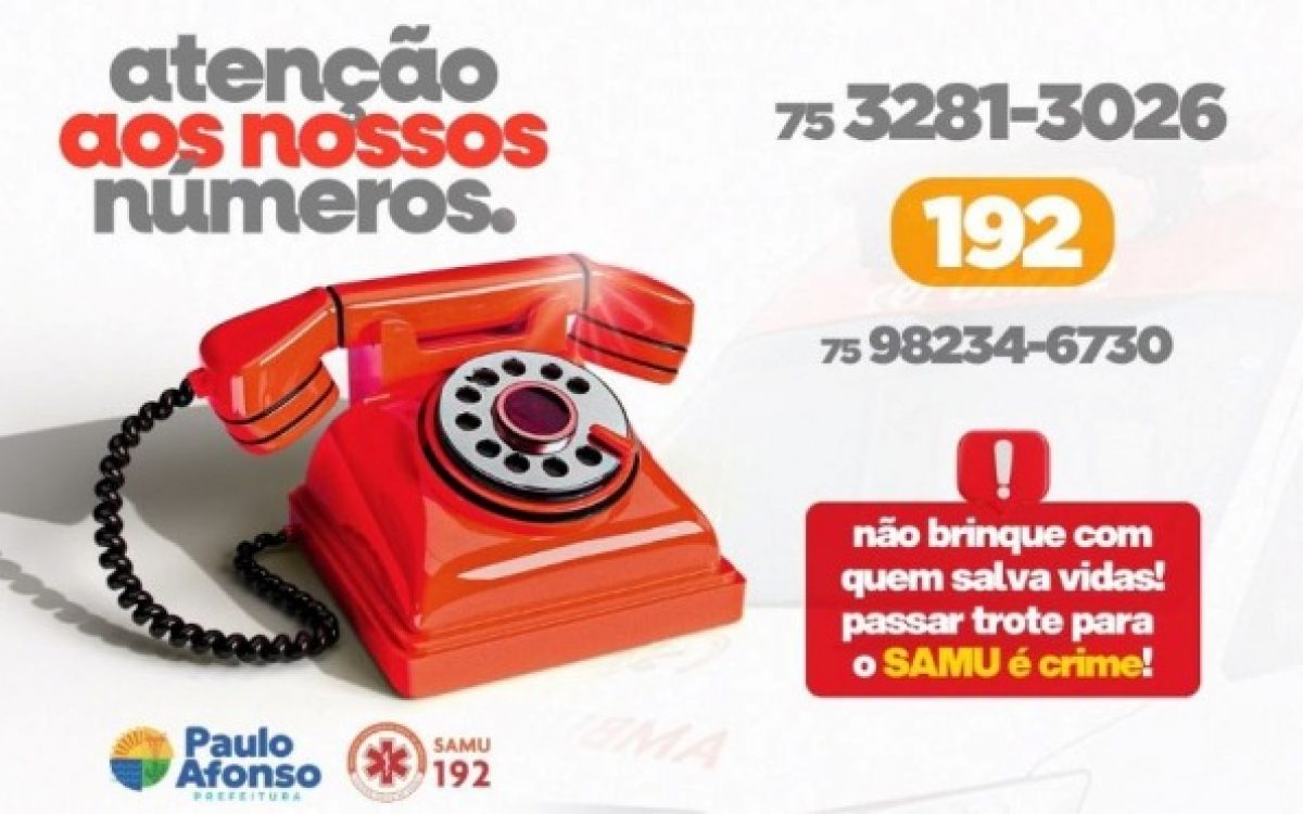 SAMU de Paulo Afonso atualiza número de WhatsApp para atendimento de urgência