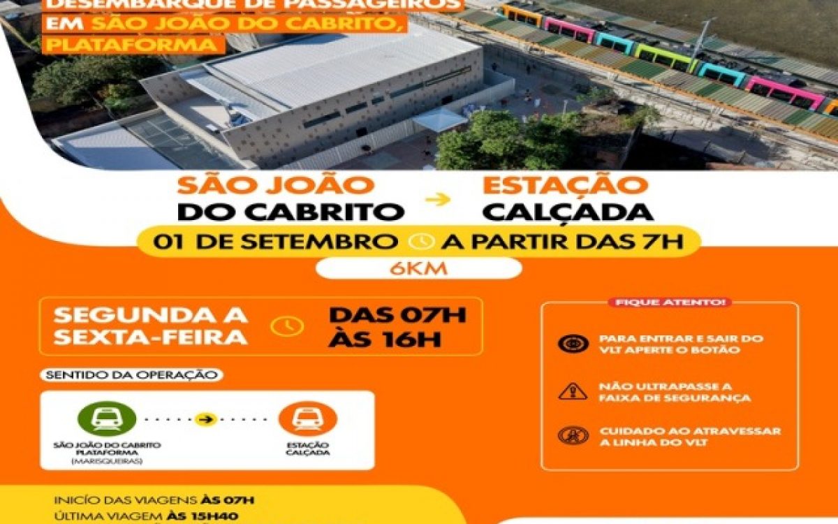 VLT inicia embarque e desembarque de passageiros em São João do Cabrito, Plataforma