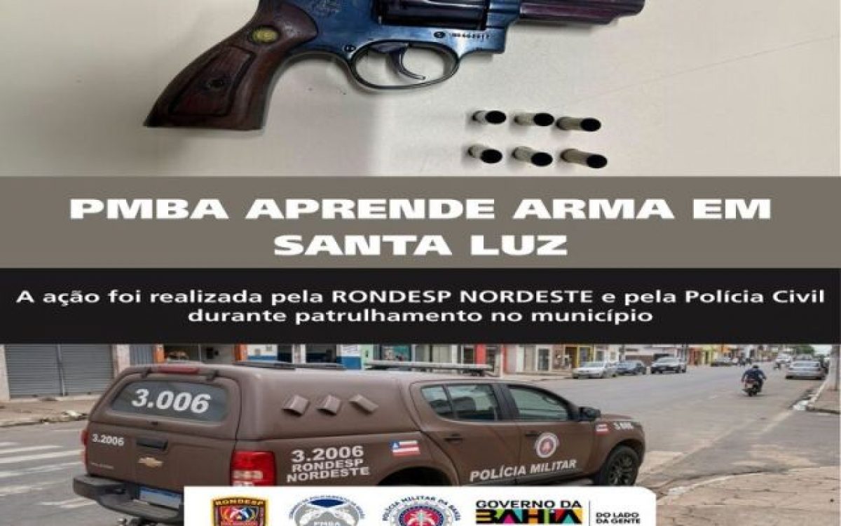 RONDESP NORDESTE APREENDE REVÓLVER EM SANTA LUZ