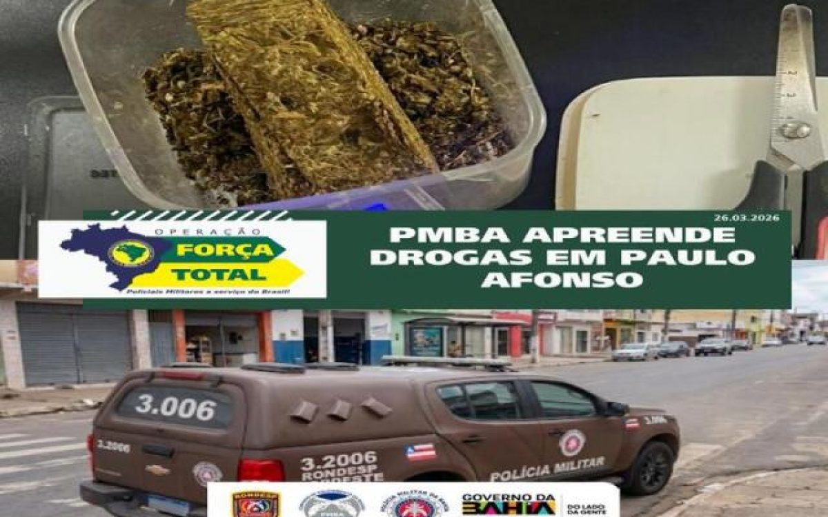 RONDESP NORDESTE APREENDE DROGA E MATERIAL DE TRÁFICO NO CENTRO DE PAULO AFONSO