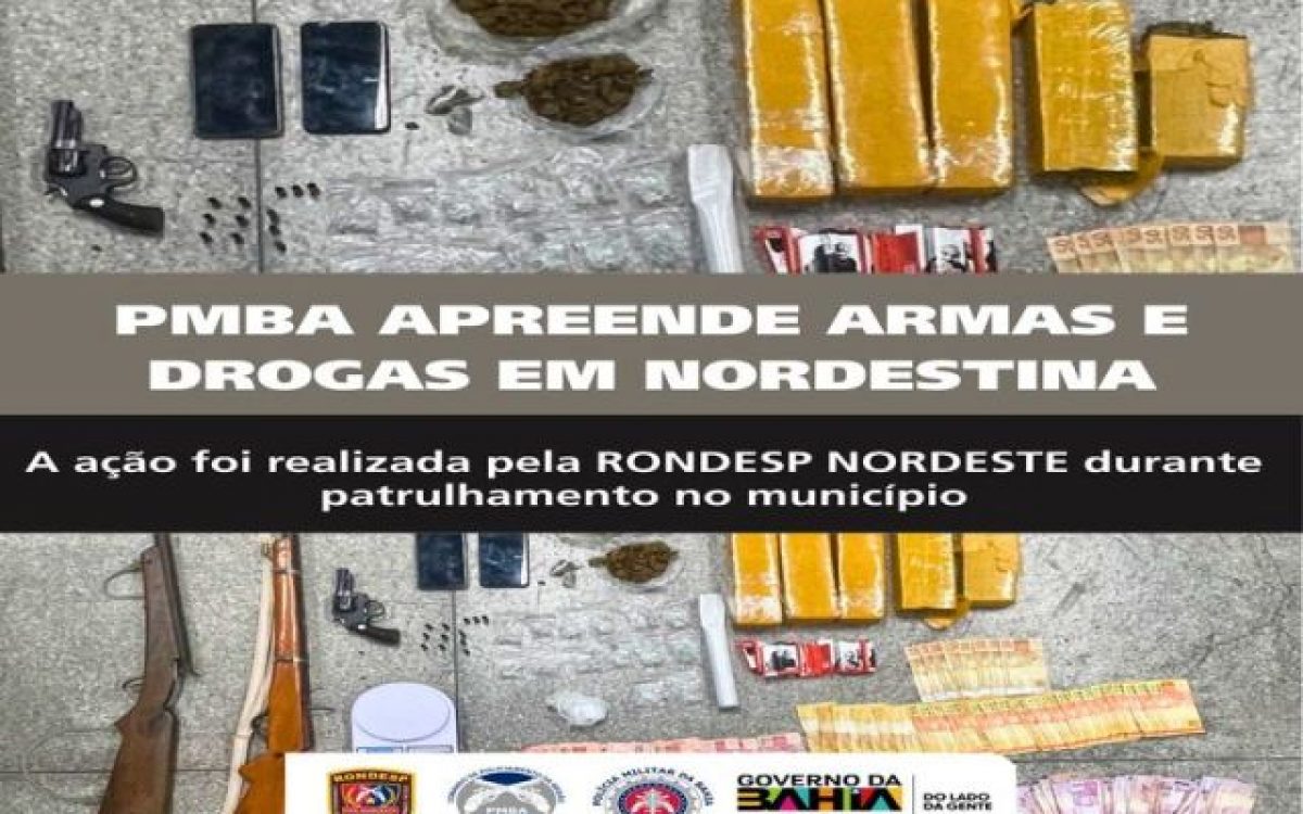 RONDESP NORDESTE APREENDE ARMAS E DROGAS EM NORDESTINA-BA