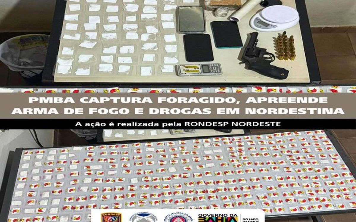 RONDESP NORDESTE CUMPRE MANDADO DE PRISÃO E APREENDE ARMA, DROGAS EM NORDESTINA-BA