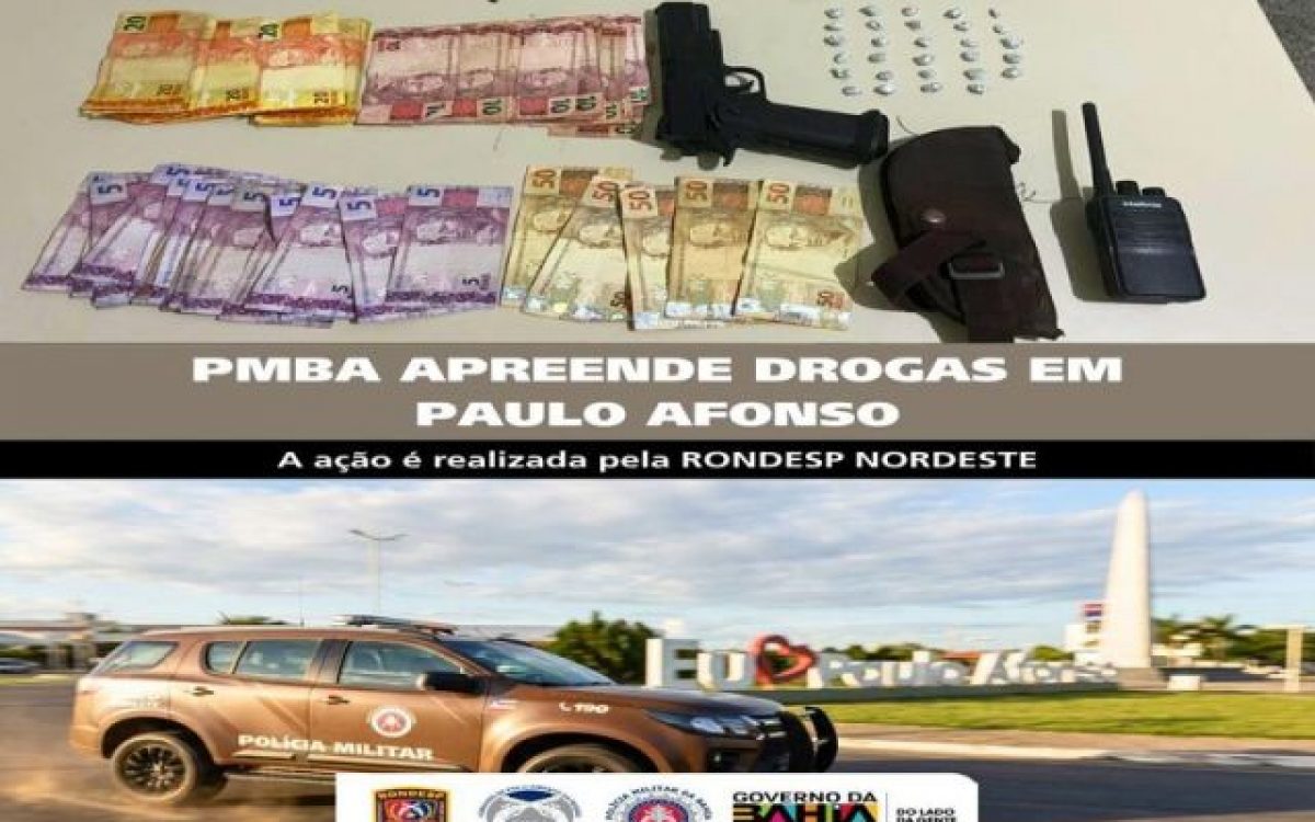 RONDESP NORDESTE APREENDE DROGAS E PRENDE SUSPEITO POR TRÁFICO NO CENTRO DE PAULO AFONSO