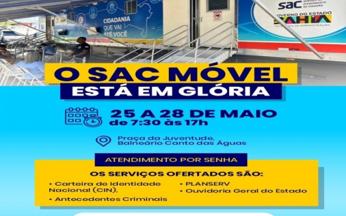 SAC Móvel chega a Glória com serviços de cidadania para a população