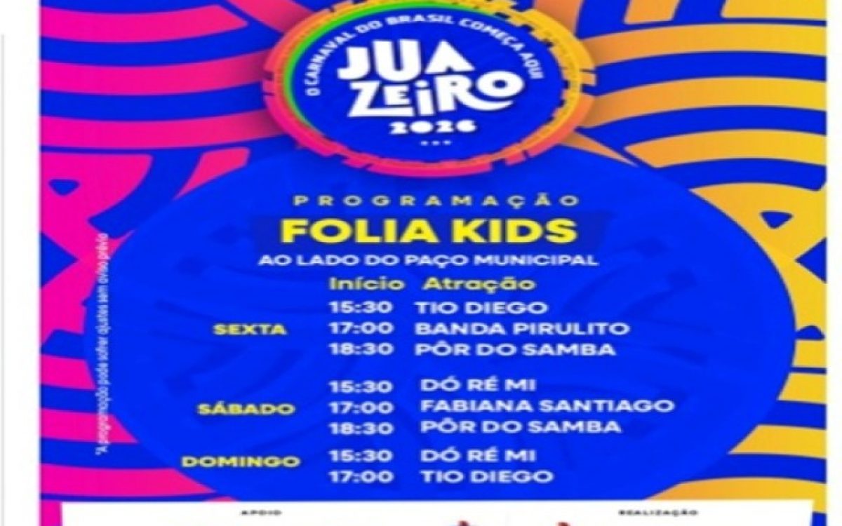 Carnaval de Juazeiro 2026 aposta no Folia Kids para reunir crianças e famílias
