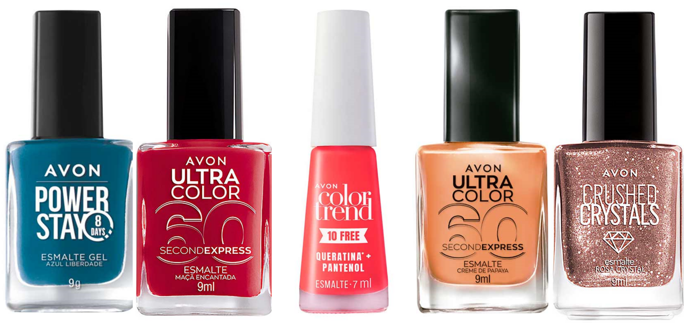 Cinco diferentes propostas dos esmaltes Avon para unhas cuidadas e cheias de estilo