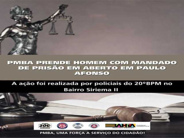 POLICIA MILITAR PRENDE HOMEM COM MANDADO DE PRISÃO EM ABERTO EM PAULO AFONSO