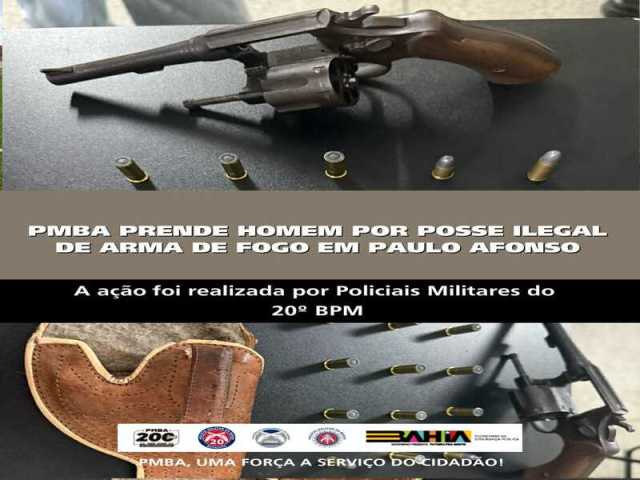 POLICIA MILITAR PRENDE HOMEM POR POSSE ILEGAL DE ARMA DE FOGO EM PAULO AFONSO