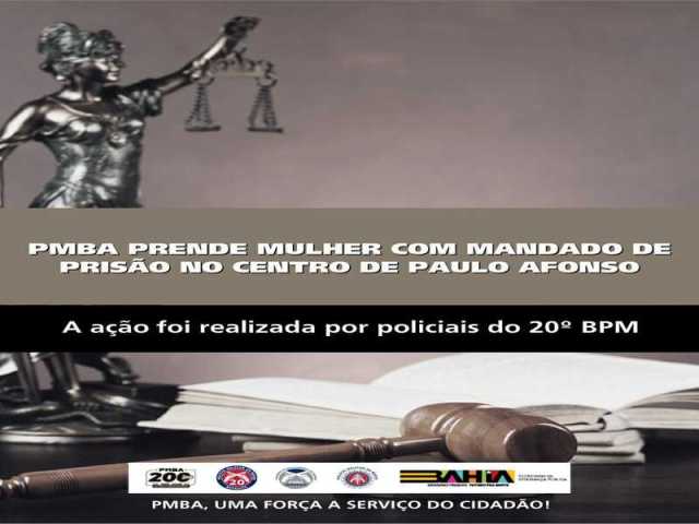 POLICIA MILITAR PRENDE MULHER COM MANDADO DE PRISÃO NO CENTRO DE PAULO AFONSO