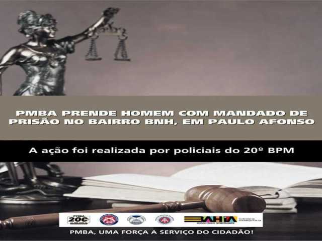 POLICIA MILITAR PRENDE HOMEM COM MANDADO DE PRISÃO NO BAIRRO BNH, EM PAULO AFONSO