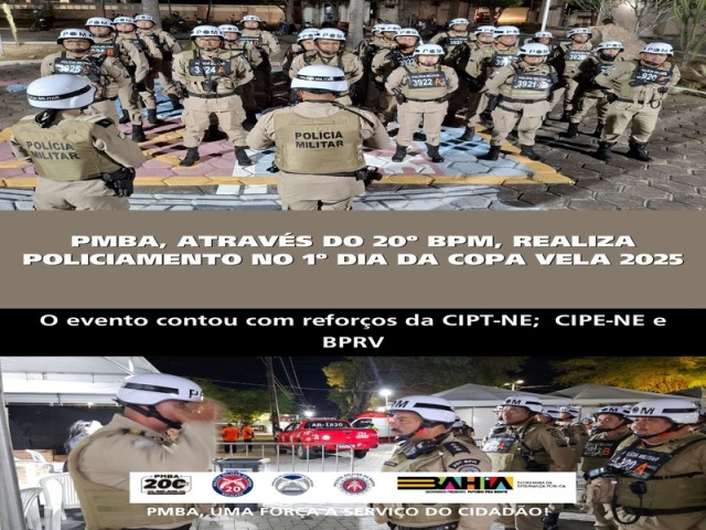 POLICIA MILITAR REALIZA POLICIAMENTO NO 1º DIA DA COPA VELA 2025