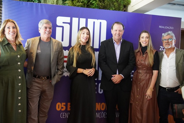 Tuca Zamaroni, Carlos Falcão, Paula Lacorte, Mário Dantas, Fernanda Lacorte e Eduardo Mariano - Crédito: Matheus de Jesus