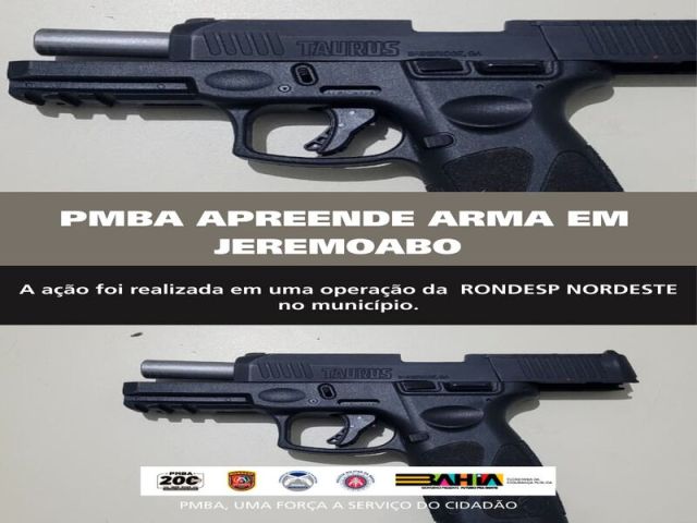 POLICIA MILITAR APREENDE ARMA EM JEREMOABO