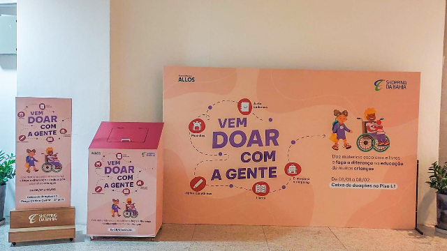 Shopping da Bahia arrecada materiais escolares e livros literários para doação na volta às aulas