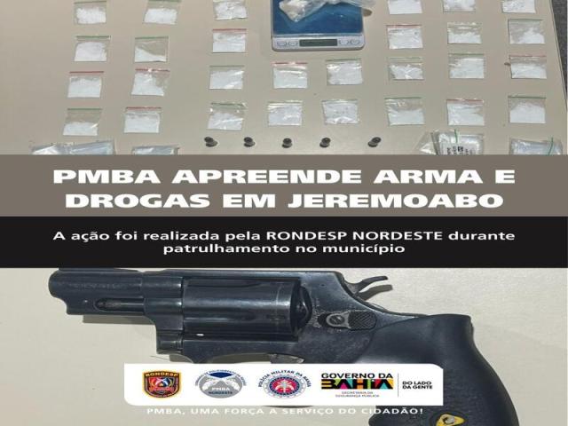 RONDESP NORDESTE APREENDE ARMA, DROGAS E CONDUZ SUSPEITO EM JEREMOABO