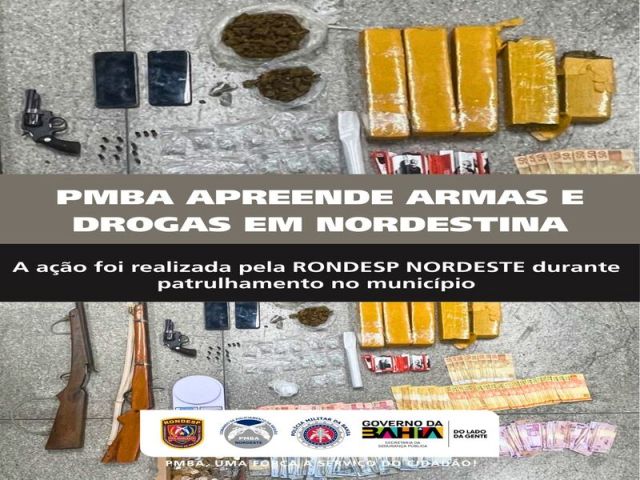 RONDESP NORDESTE APREENDE ARMAS E DROGAS EM NORDESTINA-BA