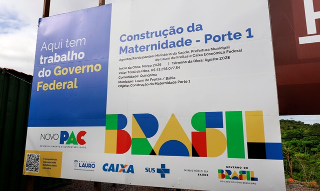 Governador, ministro da Saúde e prefeita assinaram ordem de serviço para nova Maternidade de Lauro de Freitas