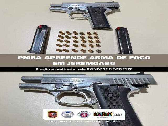 POLICIA MILITAR APREENDE ARMA DE FOGO EM JEREMOABO
