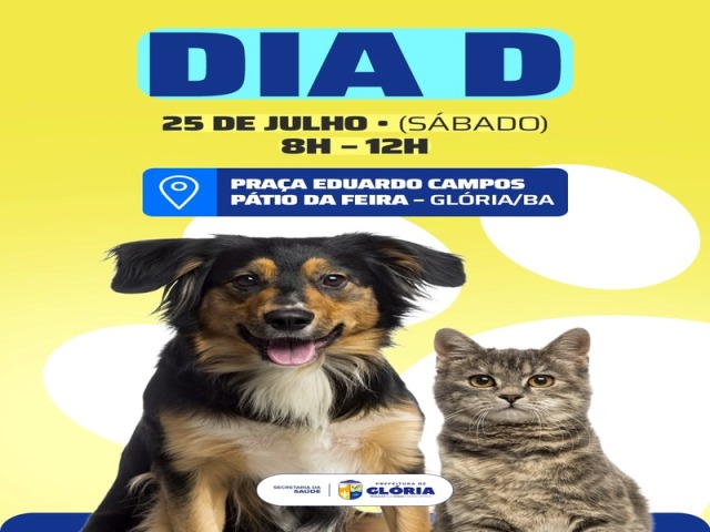 Glória realiza Dia D da Vacinação Antirrábica neste sábado