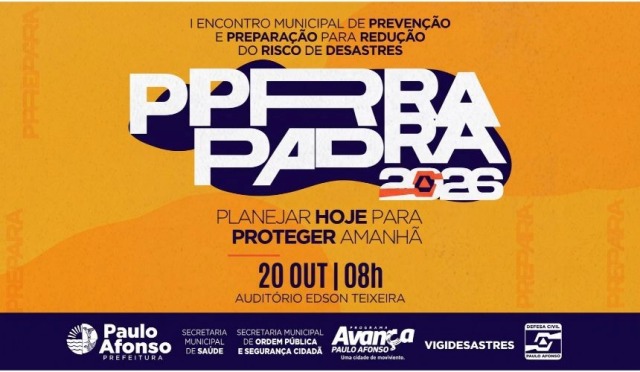 PREPARA 2026: Evento debate prevenção de desastres e lança Plano Municipal de Contingência Multirrisco na terça-feira (20)
