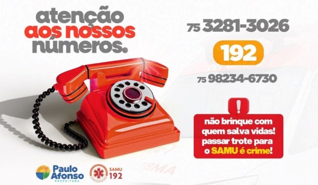 SAMU de Paulo Afonso atualiza número de WhatsApp para atendimento de urgência