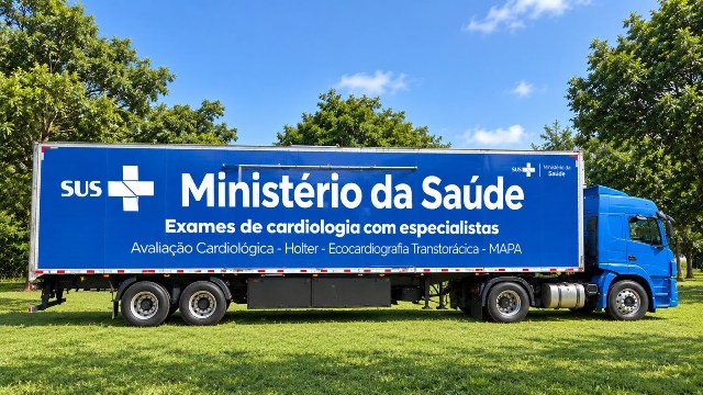 Representante do Ministério da Saúde visita carreta de cardiologia em Feira de Santana (BA)